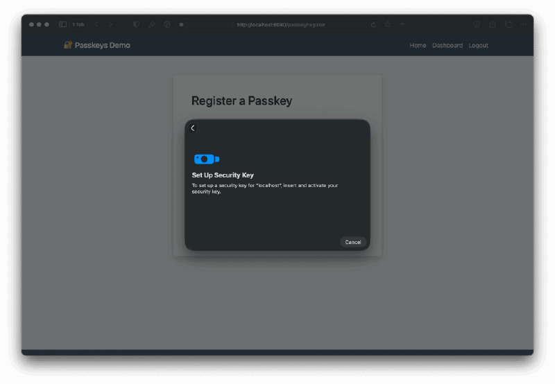 The moment to activate the key, with my YubiKey you have to provide the known fingerprint.