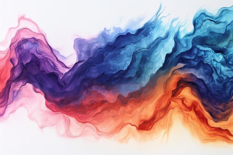 Midjourney: An abstract painting, created using water paint, make it ton sur ton, but not to dark. Shapes in the picture must stimulate our imagination.